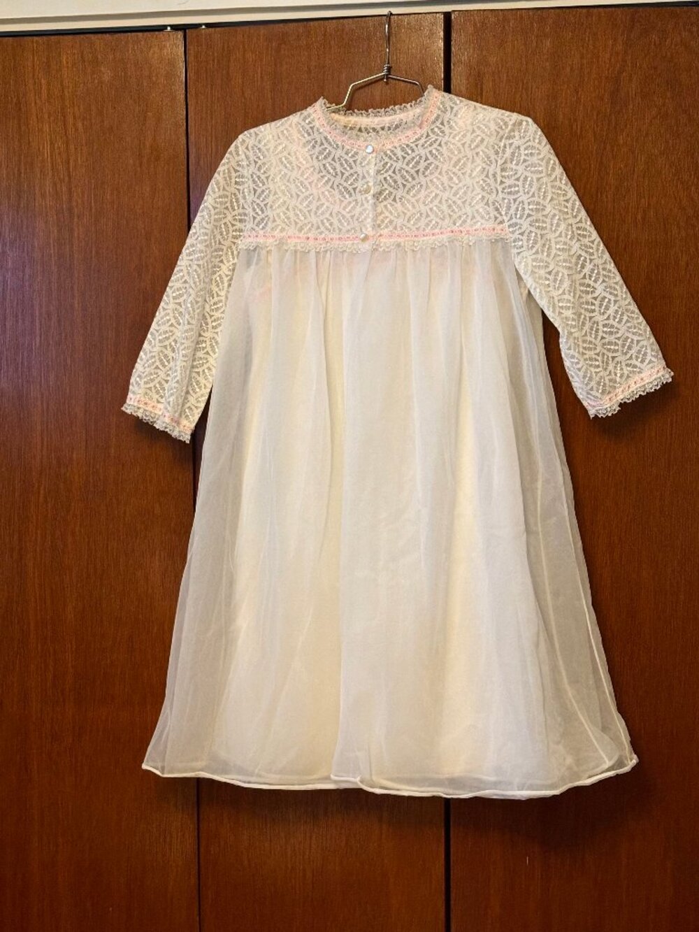 French Maid Nightgown and Robe Set in White